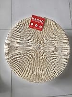 Handcrafted Japanese Tatami Seat Cushion - Eco-Friendly Corn Husk Straw Floor Pad, Padded 19.7" Round Chair Cushion for Meditation & Home Decor