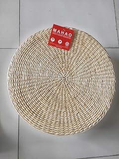 Handcrafted Japanese Tatami Seat Cushion - Eco-Friendly Corn Husk Straw Floor Pad, Padded 19.7" Round Chair Cushion for Meditation & Home Decor