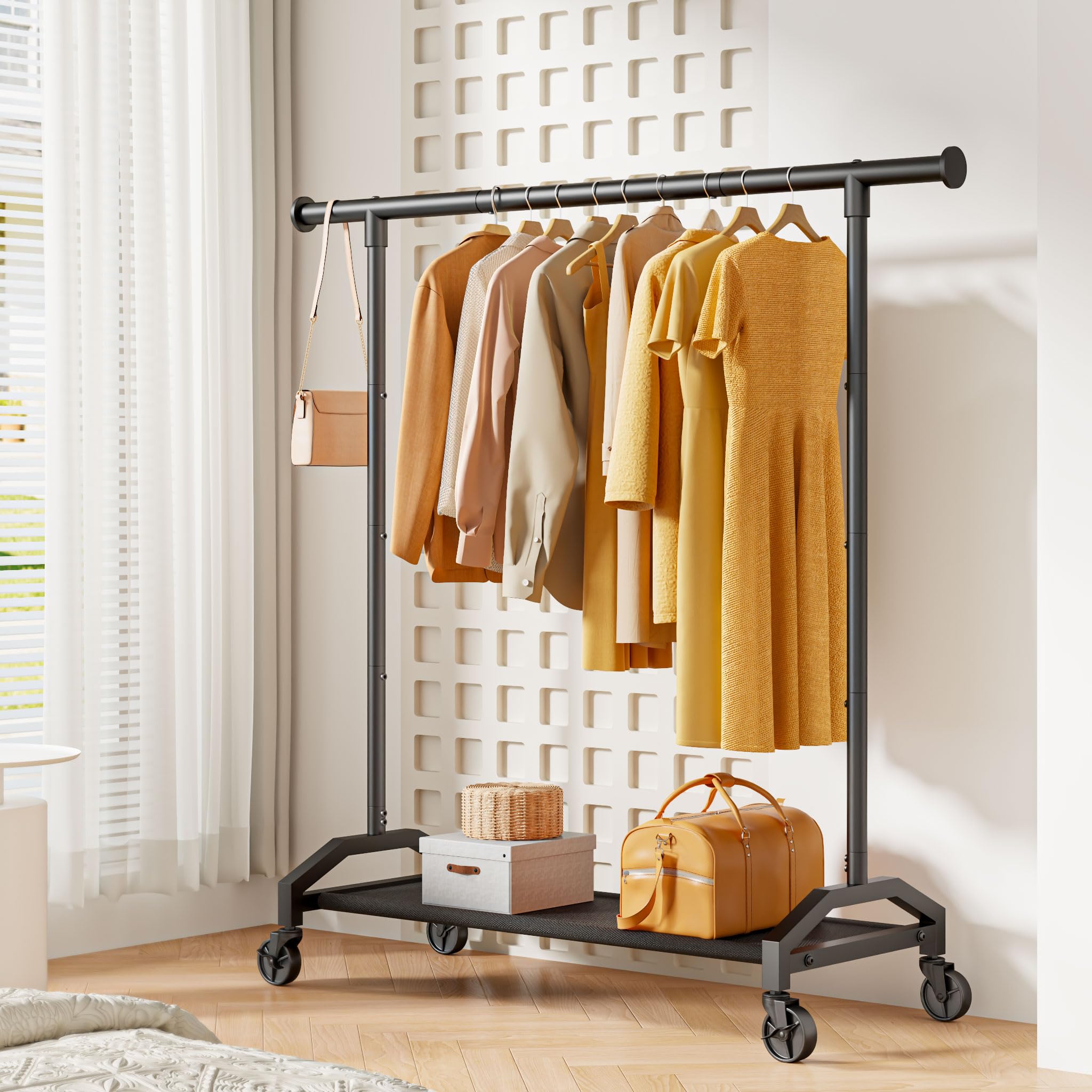 Wiracks Perchero para colgar ropa resistente, color negro