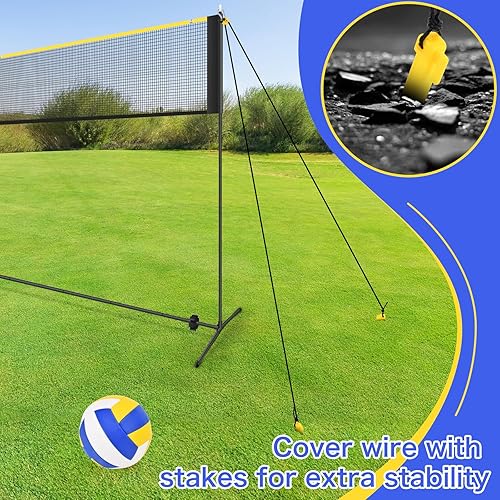 Miniatura 3 de Red de pickleball de bádminton, red de bádminton portátil de altura ajustable, juego de voleibol y bádminton 2 en 1, red de pickleball para cancha