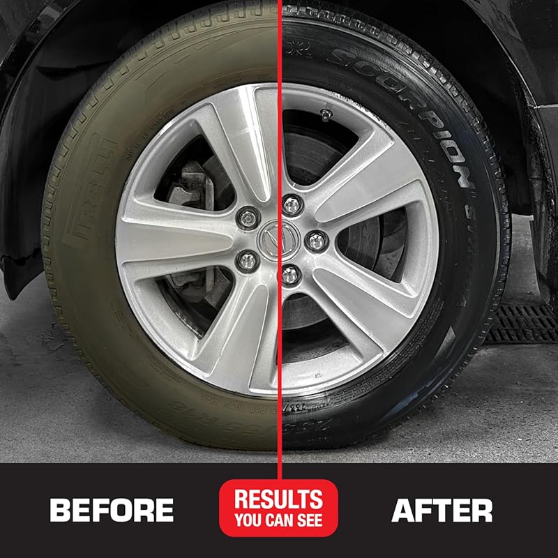 Black Magic 120230 Tire Trim Plastic Dressing, Medium Shine, Streak-Free, Water Resistant & Non-Greasy Formula for Tires, Trim & Plastic, Lasts Up to 2 Weeks - 16 Fl Oz Medium Shine 16 Fl Oz (Pack of 1)