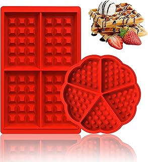 Moule à Gaufres en silicone 2 pcs, Moule à Muffins pour Gâteaux, Facile à Nettoyer, pouvez Déguster de Délicieuses Gaufres à la Maison