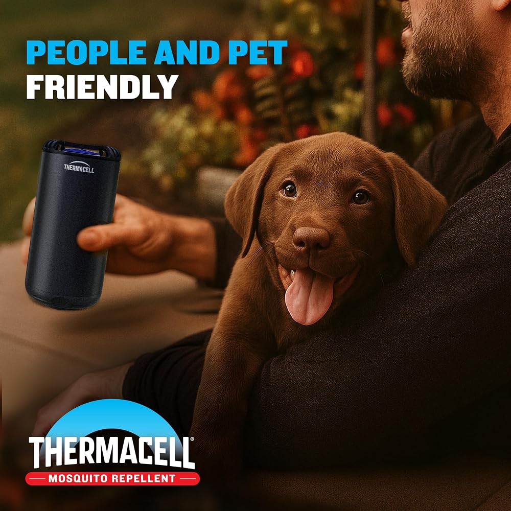 Thermacell Mosquito Repeller Patio Shield; Includes 12-Hour Refill; 15 Foot Zone of Protection; Highly Effective Mosquito Repellent for Patio; Bug Spray Alternative; Scent Free