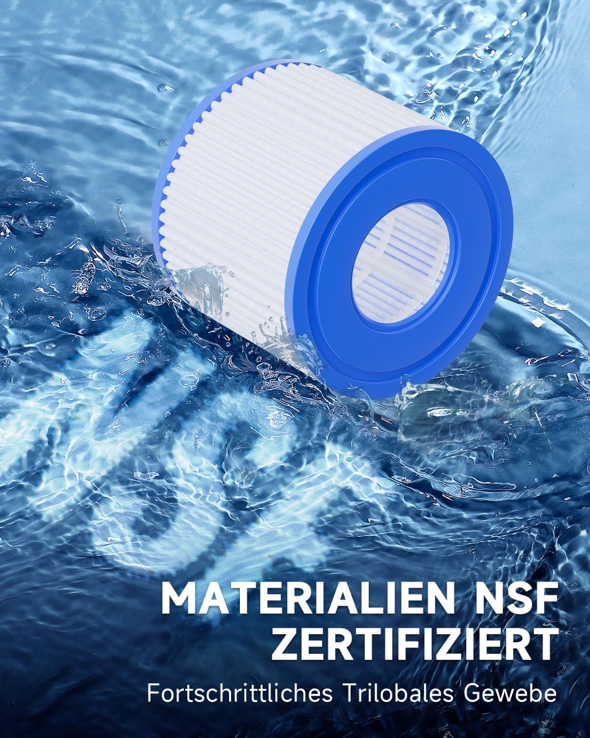 AQUALTRA Type VI Cartouches filtrantes pour Spa Gonflable compatibles avec Les spas Lay-Z, 90352E, 58323E, 58323, 58324 et 90427E, 107 x 79 MM, Lot de 6