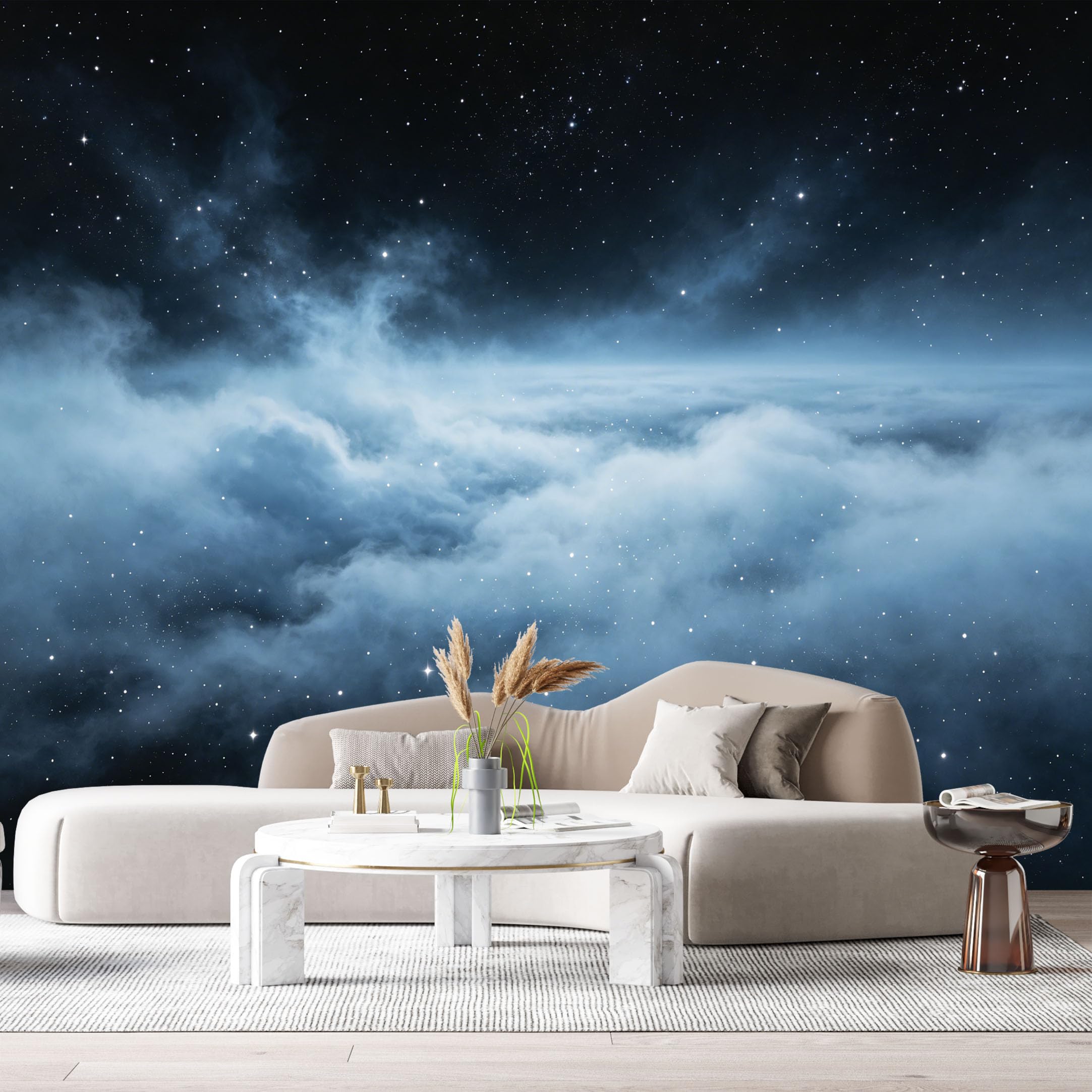 Custom Size Wall Murals Night Sky Cosmos Galaxy Nebula Stars 3D Contemporary SelfAdhesiveWall Fabric Removable Wallpaper Wall Decor for Living Room Bedroom Bathroom