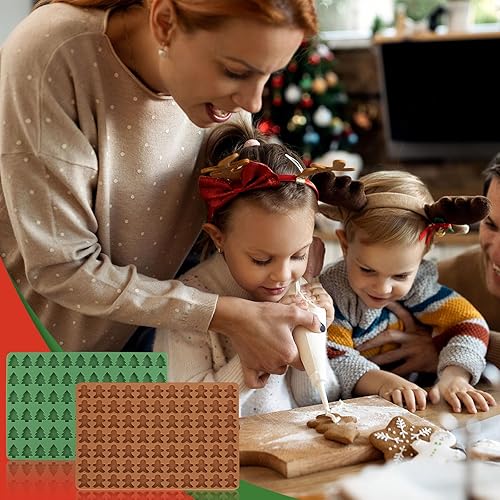 Miniatura 6 de Moldes de silicona para Navidad, mini árbol de Navidad y caramelo de jengibre, molde de chocolate, molde antiadherente para hornear fondant de