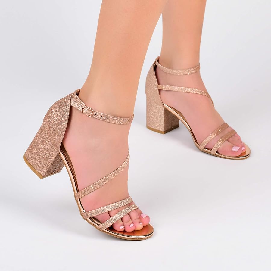 new look rose gold wedges