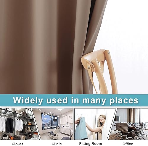 Miniatura 5 de RYB HOME Cortina de privacidad para puerta corrediza de cristal, bloque de luz que reduce el ruido, cortina aislada para sala de estar, armario,