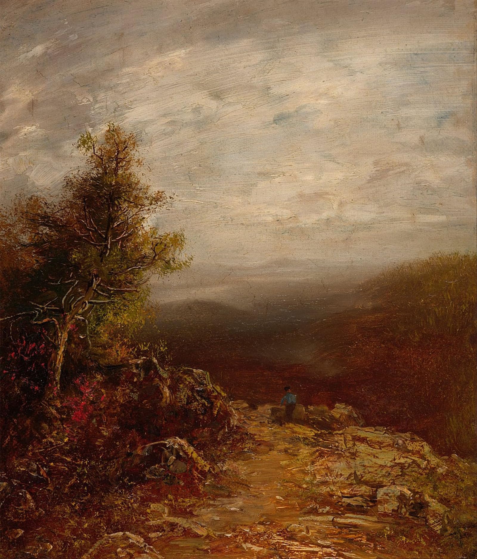 POSTERIIk Vintage Classic Picture Landscape Artwork Above the Clouds by Ralph Albert Blakelock Portrait Canvas Painting for Office Home Decor 60x90cm