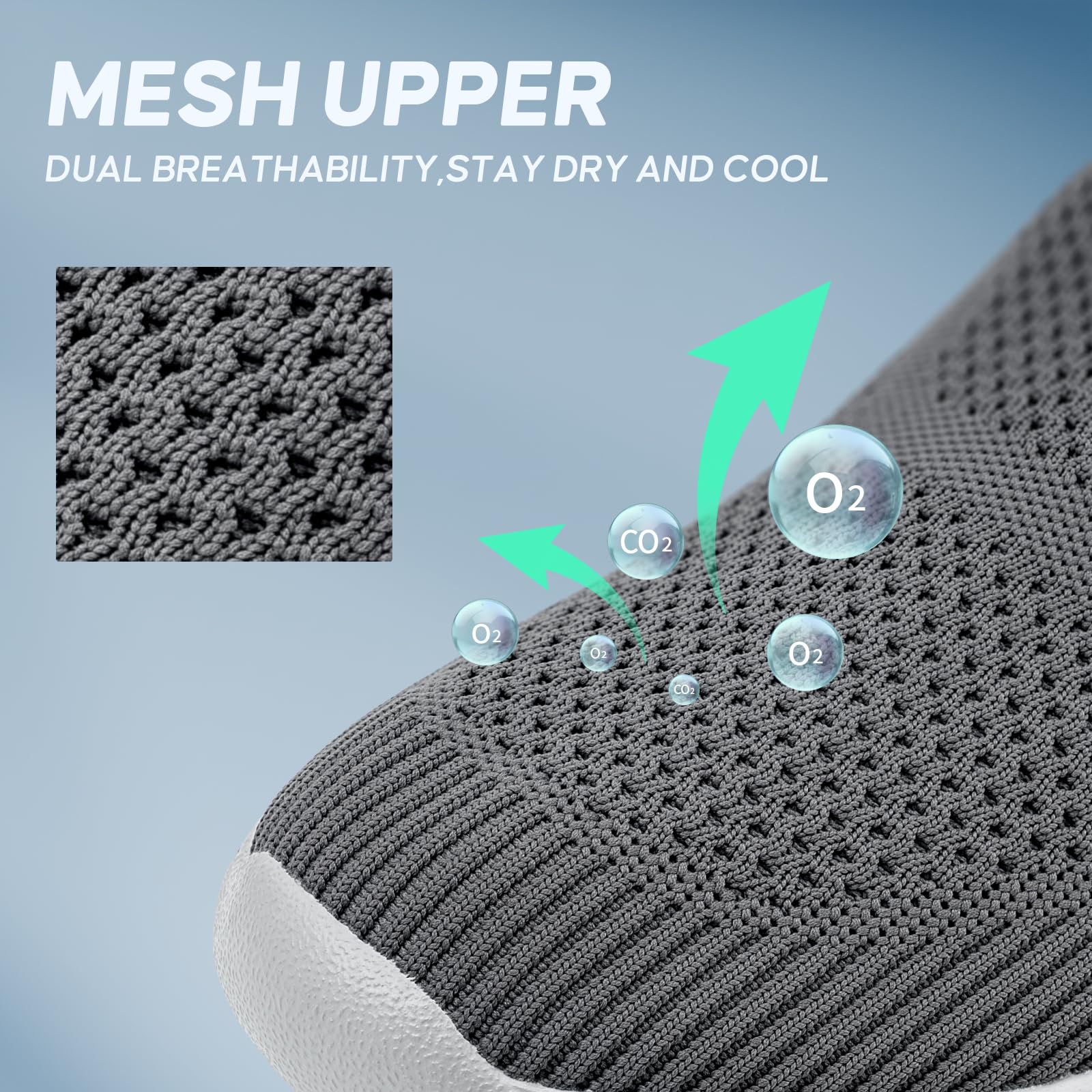 ODCKOI Sneakersy męskie, bez sznurowadeł, wsuwane buty z siateczki, oddychające, lekkie buty do biegania, wygodne buty sportowe, lekkie buty do biegania na świeżym powietrzu, 46 EU