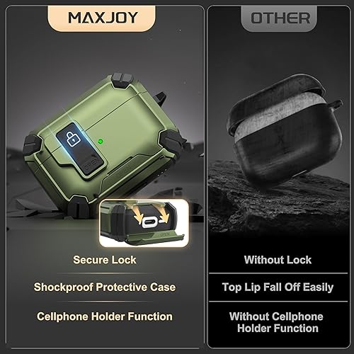 Miniatura 5 de Maxjoy Funda protectora para AirPods Pro 2 2022, AirPods Pro de 2 generación con bloqueo automático, compatible con Apple AirPod Pro de 2 generación