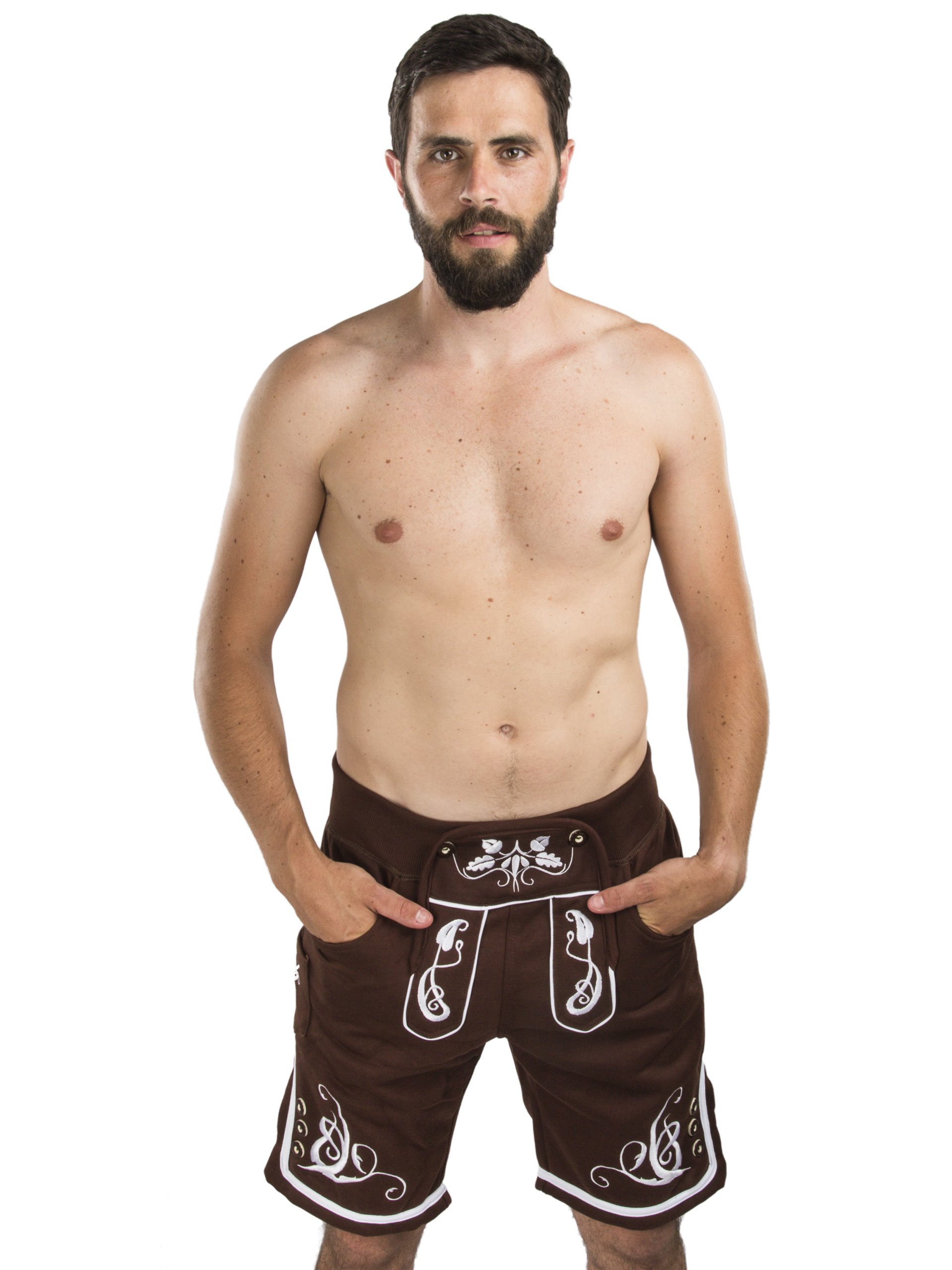 Lederhosen da Jogging da Uomo - Pantaloni da Jogging Ricamati - Trachtenhose Oktoberfest - Schöneberger Trachtenlederhose