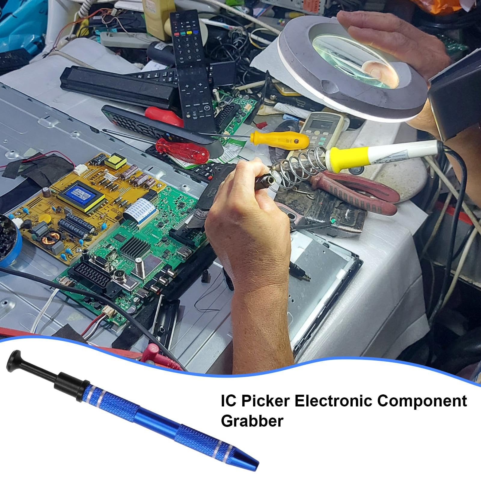 Penna estrattore di componenti elettronici con artigli regolabili - Strumento di rimozione chip IC, BGA, PLCC | Design ergonomico a molla per riparazione della scheda madre, telefono