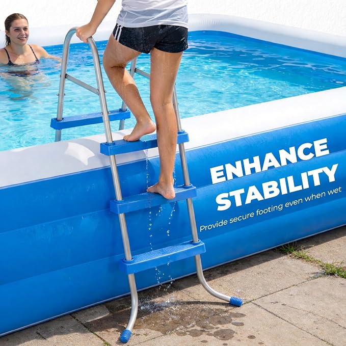 Escalera para piscina elevada KUAFU 36 pulgadas con 3 pasos miniatura 5