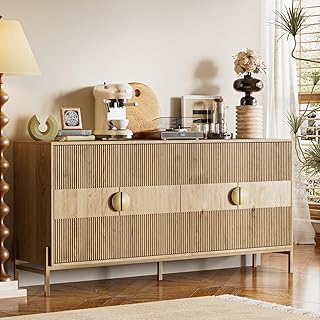 Nidouillet 4-Door Fluted Storage Cabinet: Sturdy TV Stand & Buffet - Expert Review | Wild Nature Journey