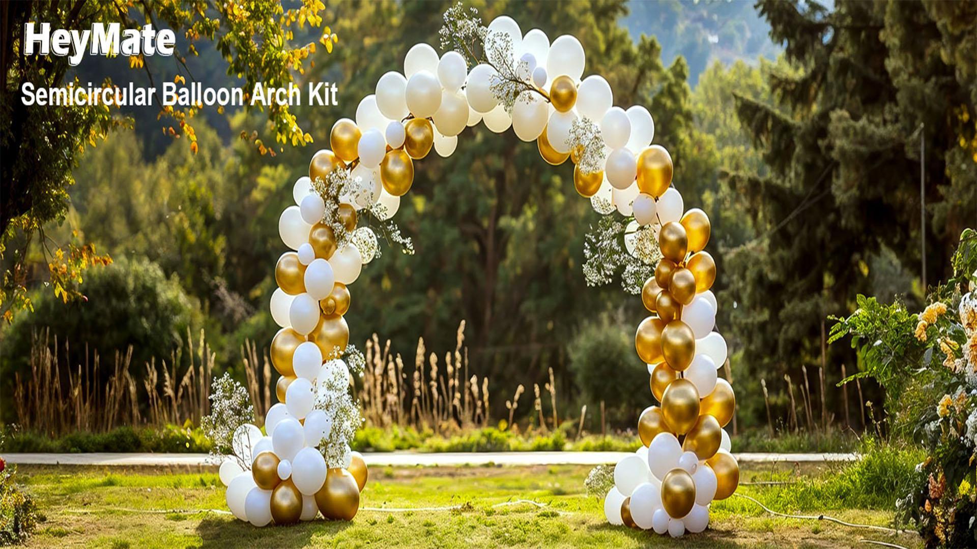 Round Wedding Arches For Ceremony, 2m Round Background Stand With 4 Pieces, Sturdy Balloon Arch For Wedding, Birthday, Party, Garden Decoration, Outdoor, Indoor, Party Supplies, Gold