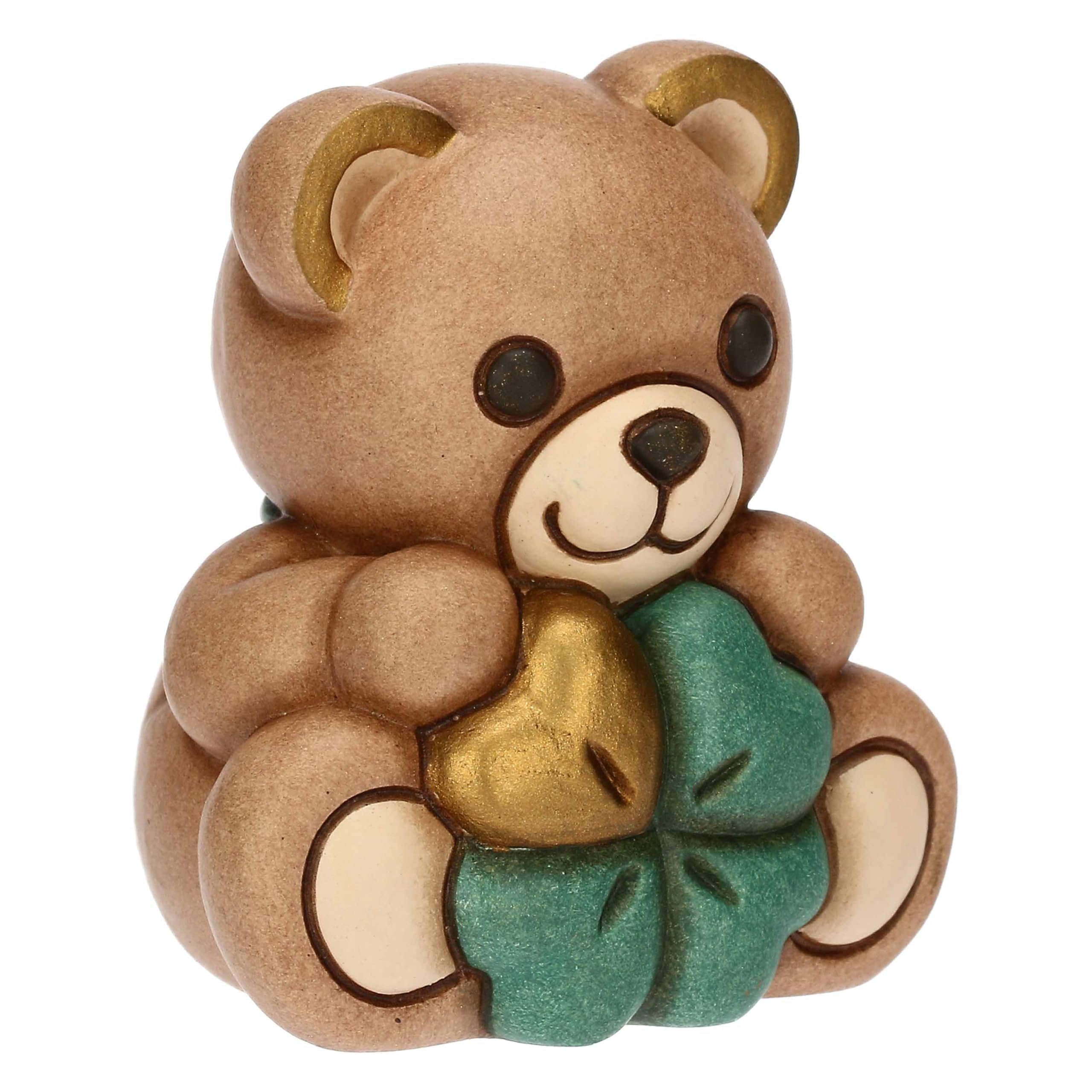 THUN - Mini Teddy portafortuna - ceramica - Collezione Animali - 5,0 x 4,3 x 5,5 cm