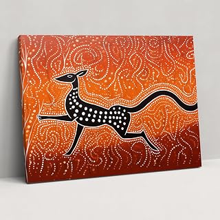 Painted Anarchy Aboriginal Dot Painting Canvas Print - Aborginal, Canvas, Outback, Kangaroo, 18" x 12"