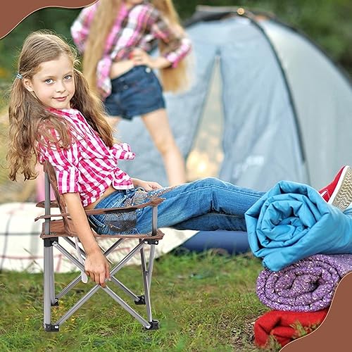 Vista 3 de XMT Silla plegable para niños con portavasos - Silla portátil ligera para exteriores e interiores para niños de 3 a 9 años, base antideslizante