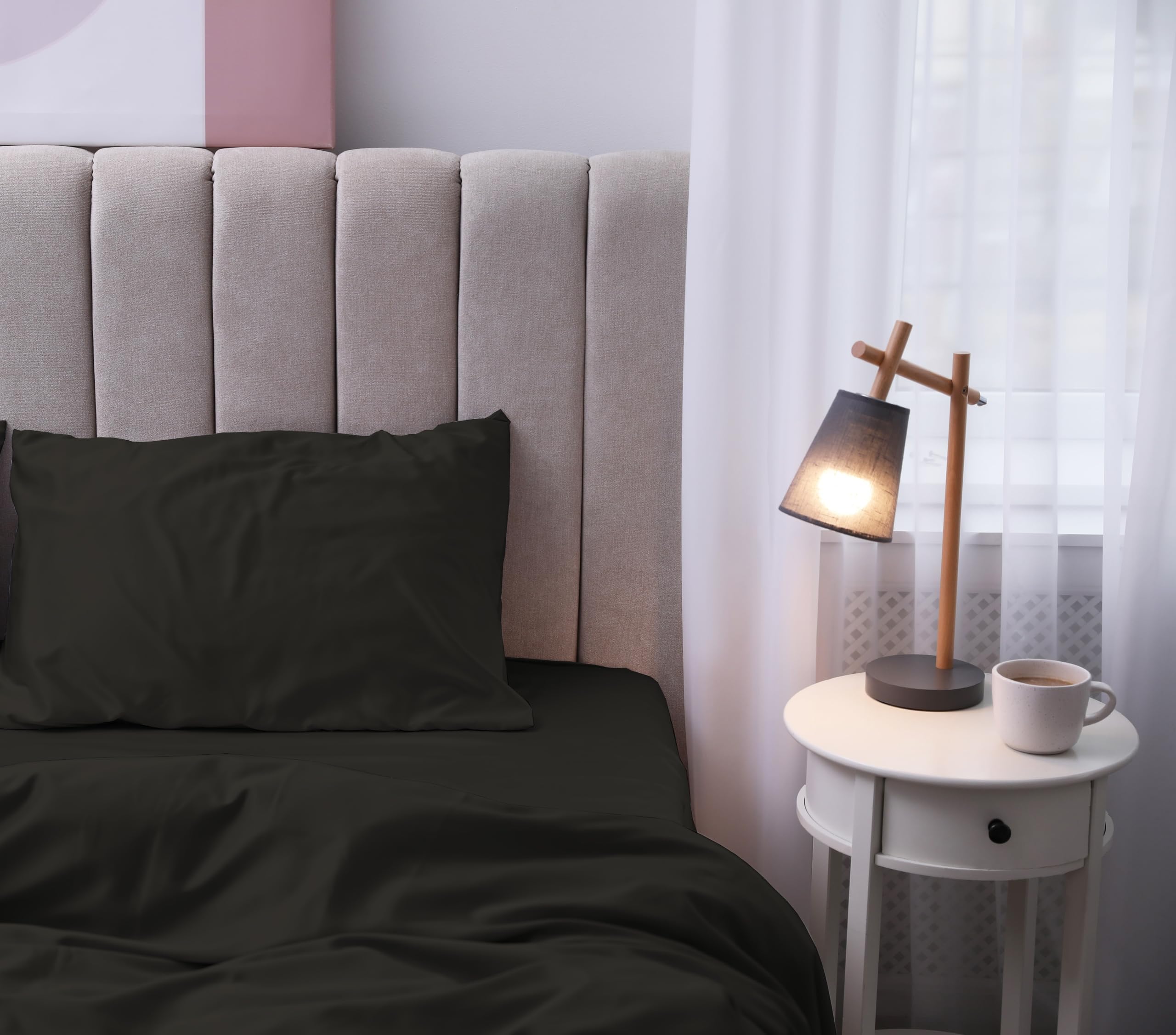 hermet Set Lenzuolo Singolo Microfibra, Grafite Completo Letto, Lenzuolo Sopra, Lenzuolo Con Angoli, Federa, Winner