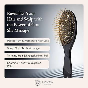 Amazon.com : Snow Fox Skincare Gua Sha Hair Brush - Black Edition