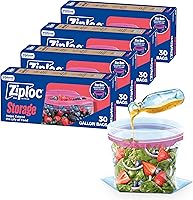 Vista 7 de Ziploc Bolsas de almacenamiento de alimentos de un galón, parte inferior de pie, fáciles de llenar, 22 unidades (el embalaje puede variar)