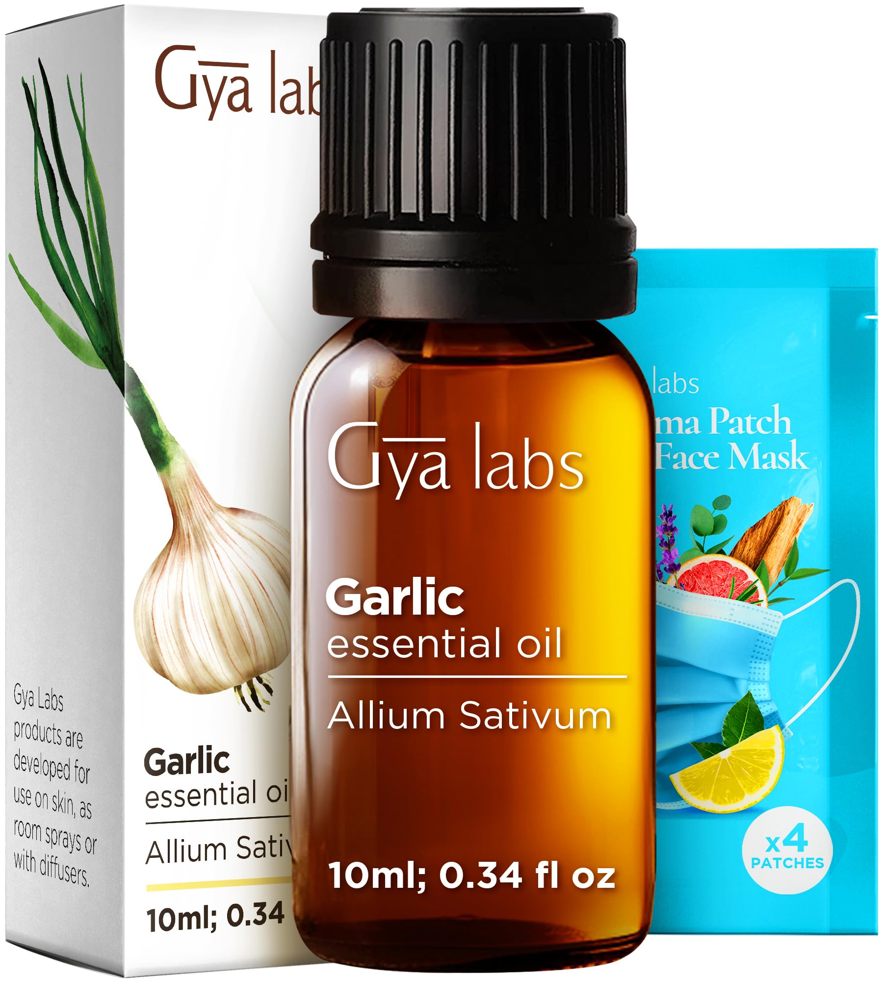 Gya Labs Garlic Essential Oil - 0.34 Fl Oz - for Hair, Skin, Diffuser, Aromatherapy & DIY Candle Making Scent