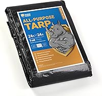 Vista 8 de GUARD SHIELD Lona plateada impermeable de 10 x 12 pies, cubierta de lona de polietileno multiusos de servicio medio, 7 mil