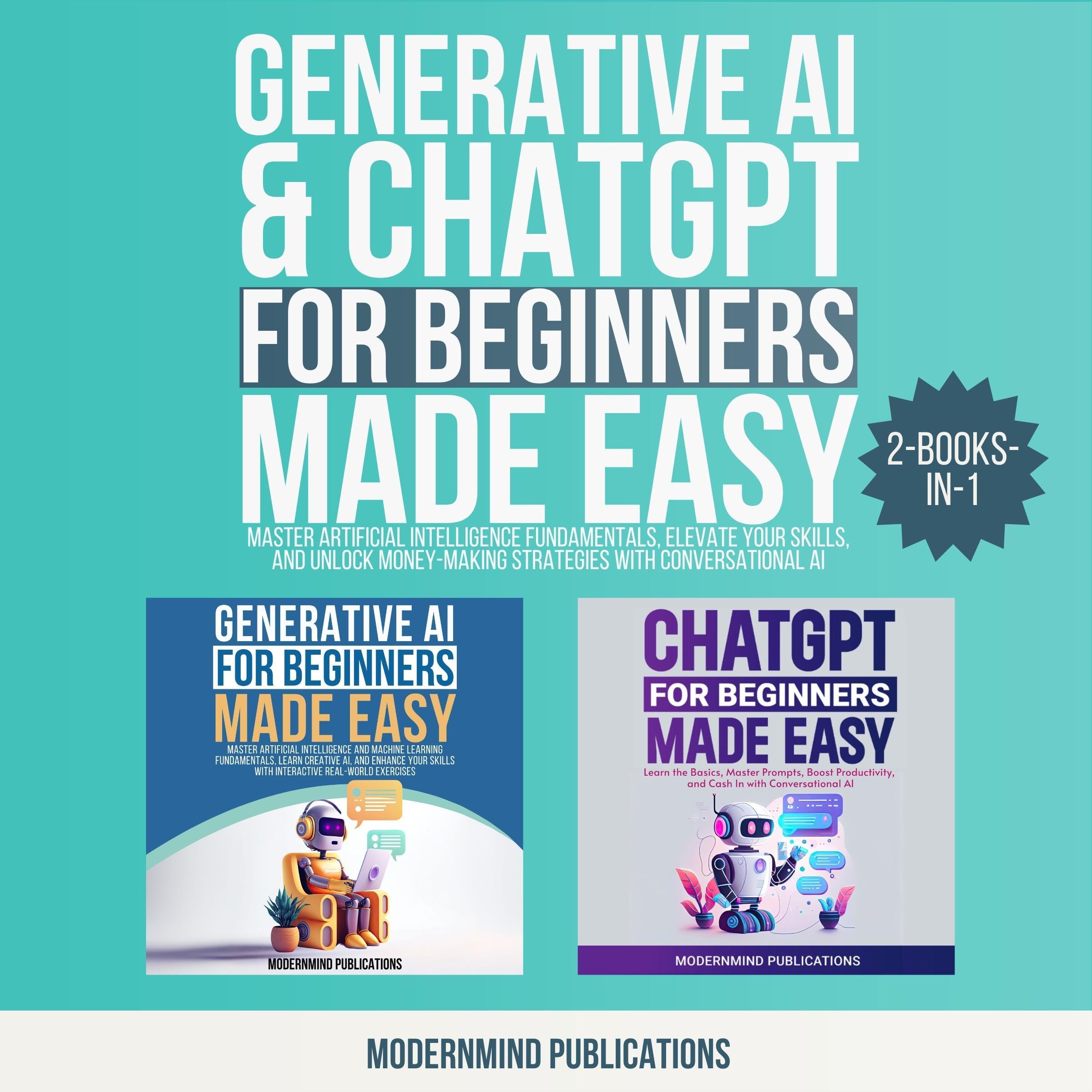 Cover art for Generative AI & ChatGPT for Beginners Made Easy 2-in-1 Bundle