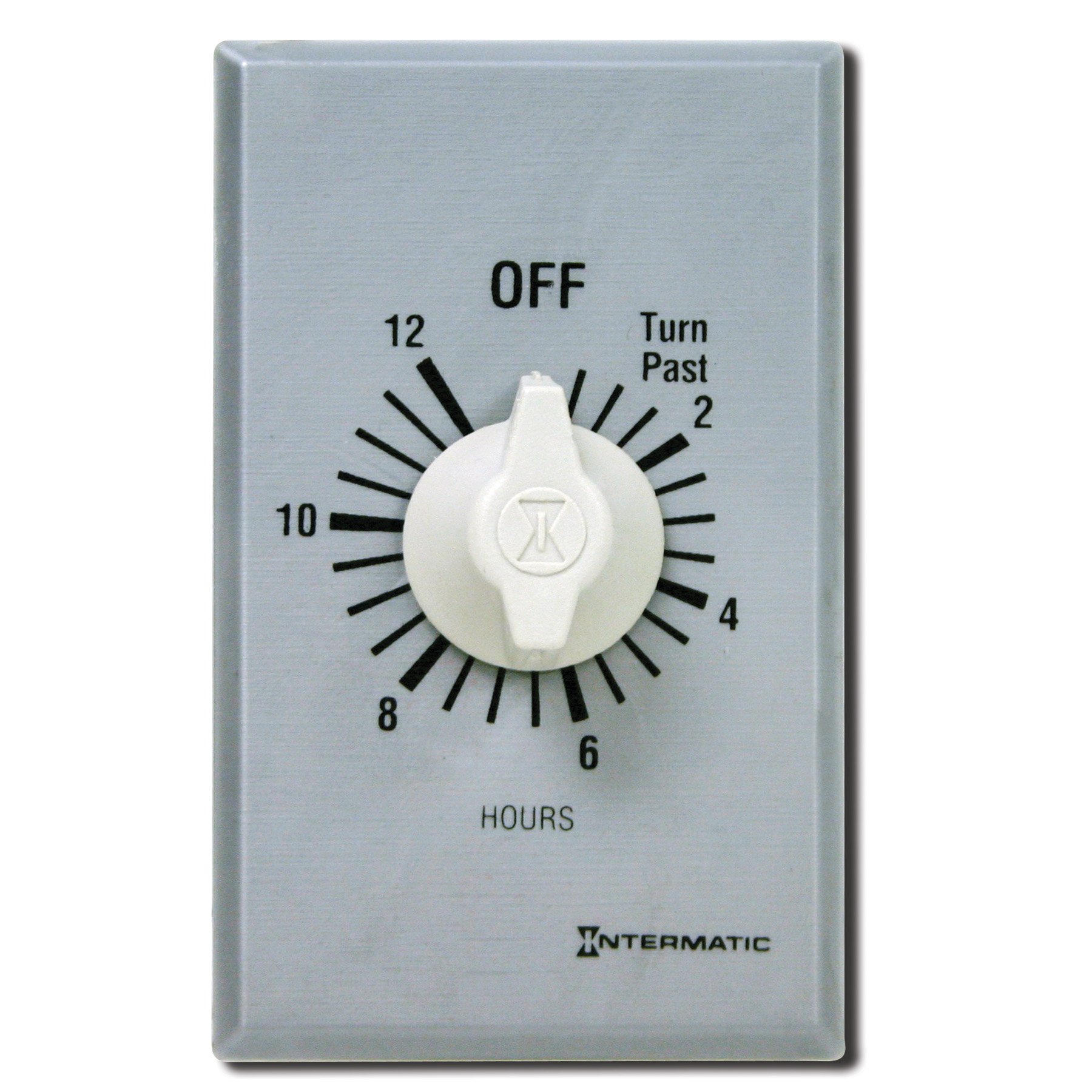 IntermaticFF312H 12-Hour Spring Loaded Wall Timer, Brushed Metal Finish