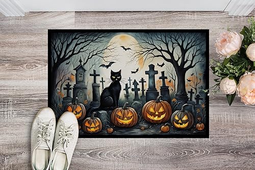 Miniatura 2 de Caroline's Treasures DAC2256JMAT Marigold Spooky Halloween Indoor or Outdoor Mat 24x36 Front Door Mat Indoor Outdoor Rugs for Entryway, Non Slip