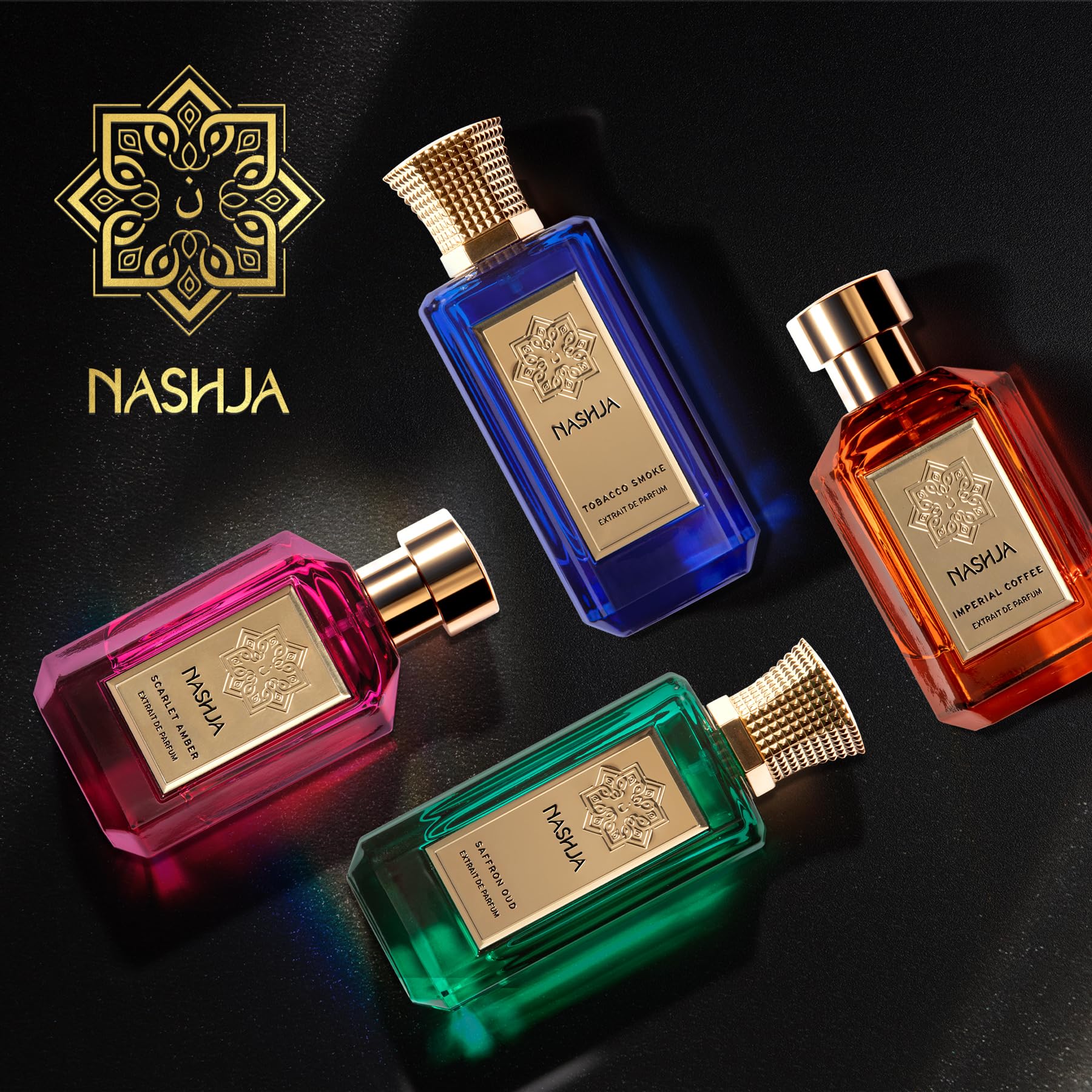 NASHJA Tobacco Smoke Extrait de Parfum 100 ml - Profumo Maschile Intenso e Seducente, Fragranza Legnosa e Orientale con Note di Tabacco, Vaniglia e Legni Nobili