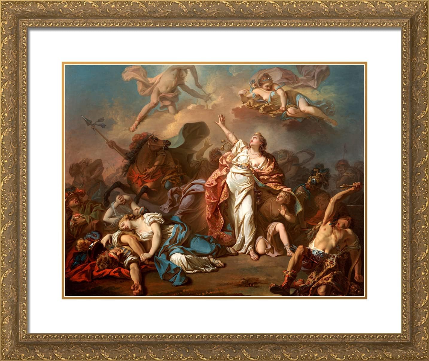 ArtDirect David, Jacques-Louis 24x20 Gold Ornate Framed Art Print with Double Matting Titled: Niobe