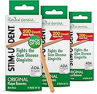 The Natural Dentist Stim-U-Dent Mint Wooden Dental Picks - Plaque Removal Toothpicks, Refreshing Flavor, Travel-Friendly 600-Pack