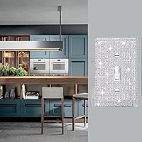 Vista 3 de Gaocai 1 PC Placa de Pared de Diamantes de Imitación Plateados Brillantes Cubierta de Interruptor de Luz Cubiertas de Interruptor Placas de Pared