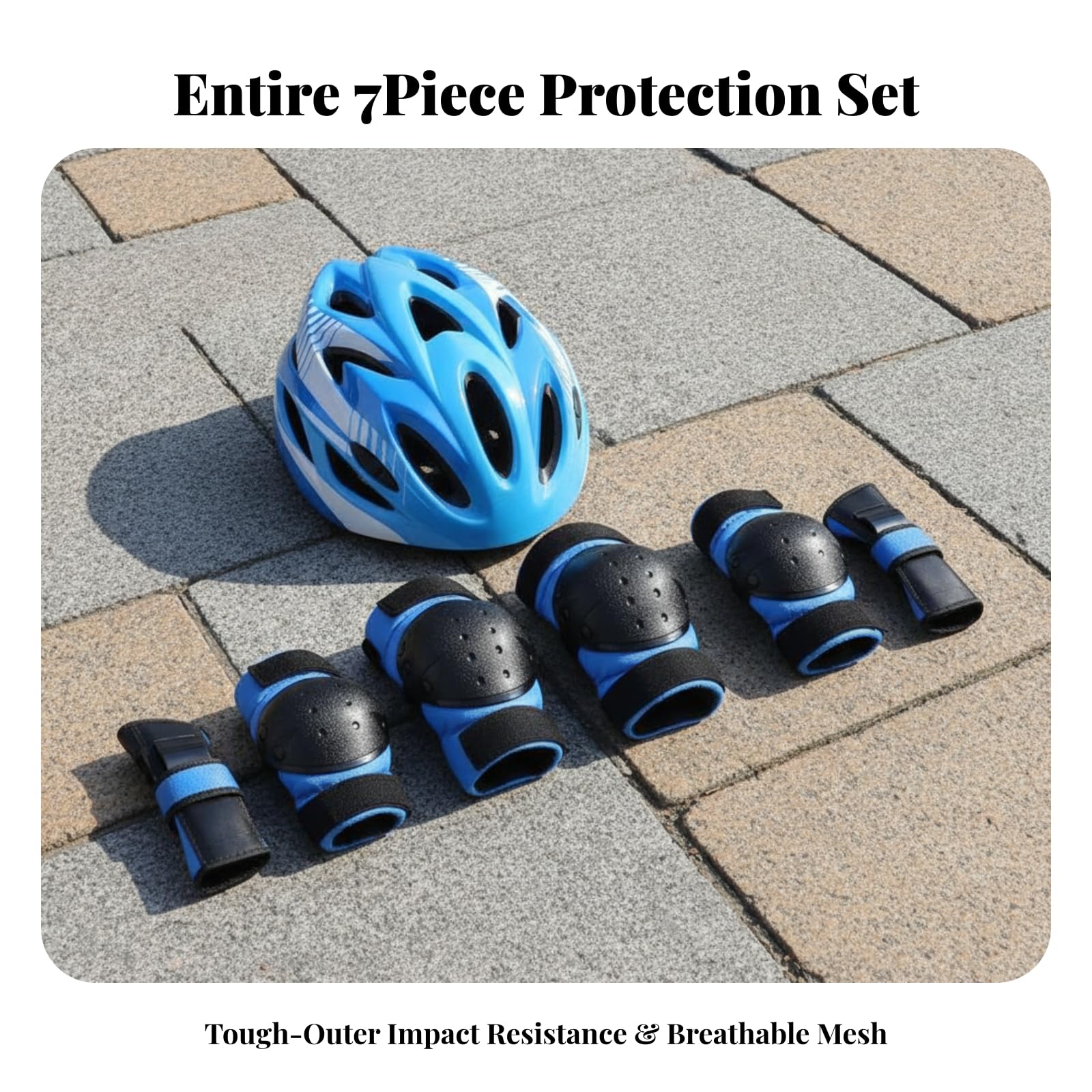 7 Pièces S Protection Roller | Coque Extérieure Rigide, Ensemble Casque, Genillères, Cdières Protège-Poigns, Dblure Intérieure Amortissante, Noir, S