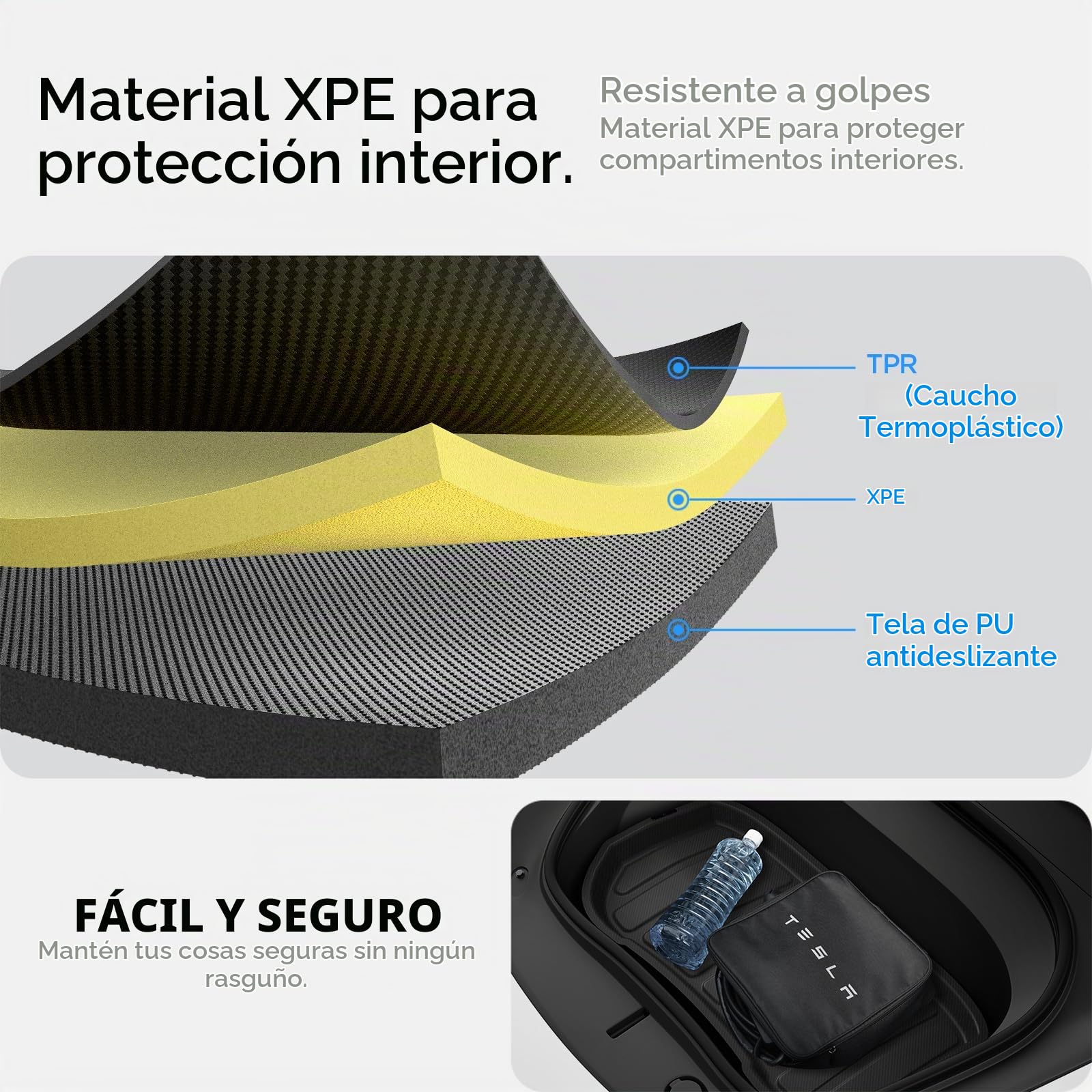 Spigen Tesla Model 3 Highland 2024 Alfombrilla Delantera para Maletero, Alfombrillas para Maletero, Impermeables, para Todo Clima, diseñadas para Accesorios Modelo 3 - Edición Carbono