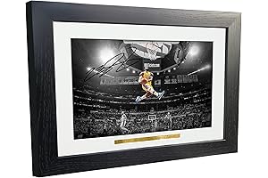 12x8 LeBron James Slam Dunk LA Lakers Framed Autographed Signed Photo Poster