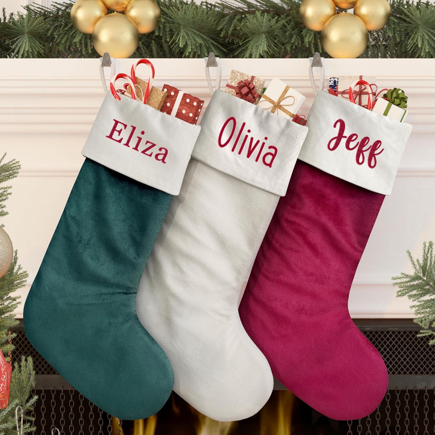SOUL MAMA Personalized Christmas Stockings with Names 18