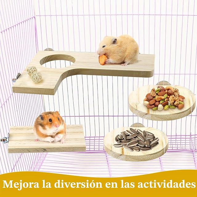 Foto 3 de 7 de JRSHIRLEYLTD Plataforma de juguete para hámster, plataforma para animales pequeños, chinchilla, ratas