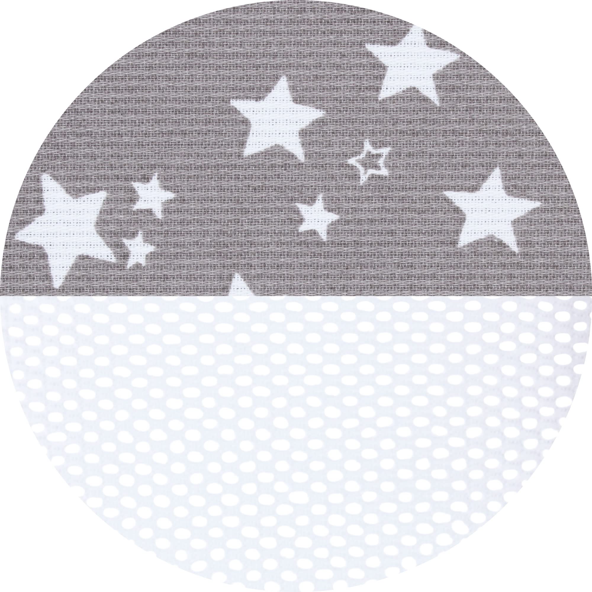 babybay Tour de Lit en Maille-Piqué Convient pour Modèle Original Taupe avec Étoiles Blanc 1 Unité