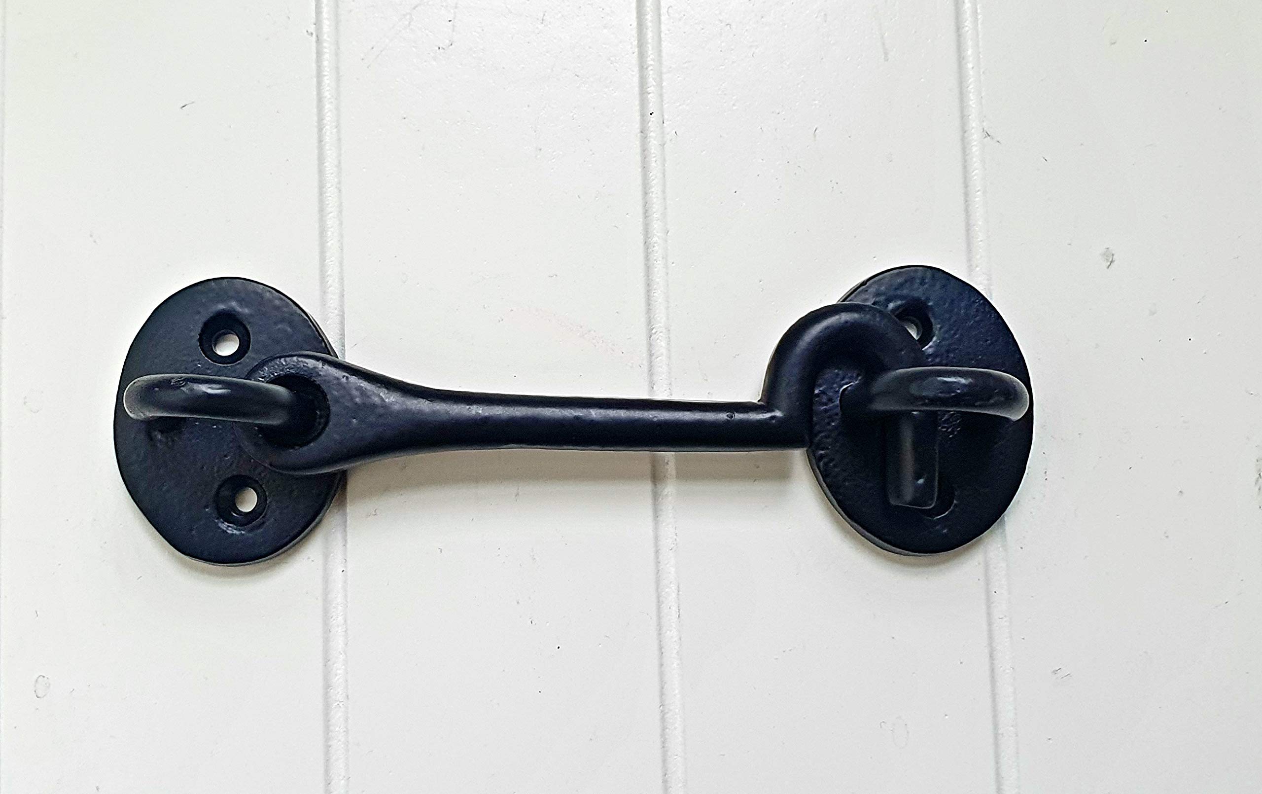 Manor Black Plain Cast Iron Cabin Hook And Eye 100Mm 4"