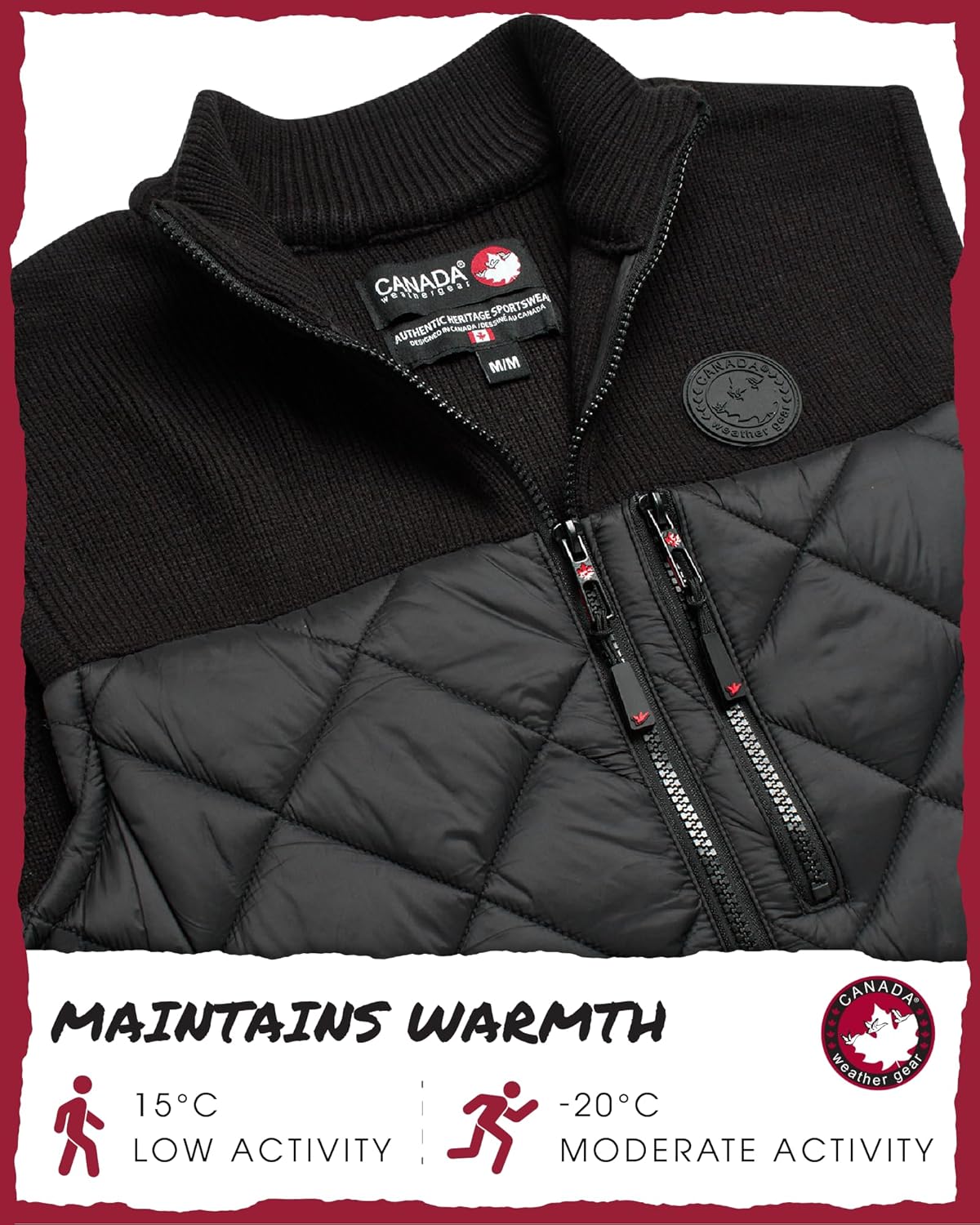 CANADA WEATHER GEAR Mens Puffer Vest - Water Resistant Windproof Insulated Quilted Puffer Vest for Men Zip Up Sweater Yoke - Image 5