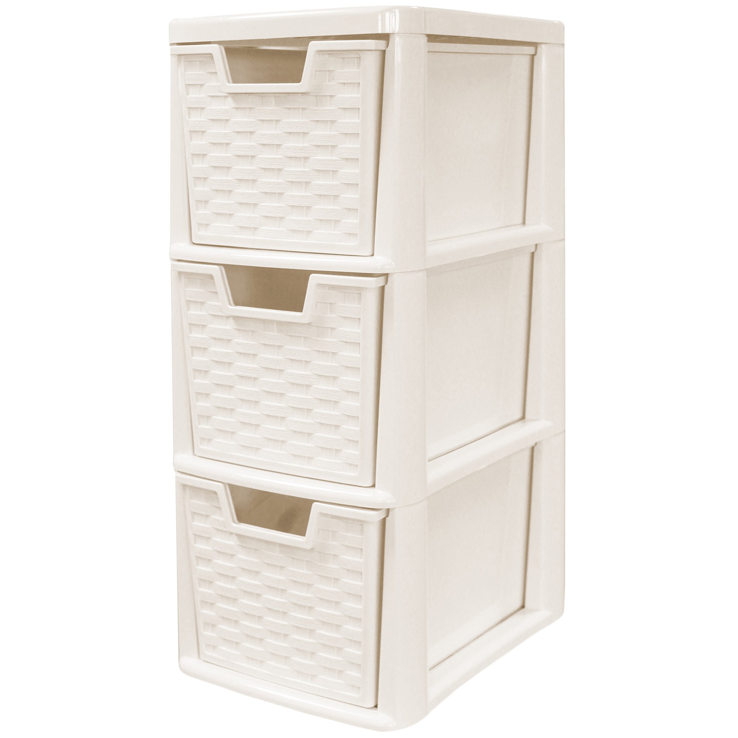 Crazygadget Rattan Style Plastic Small 3 Drawer Tower Storage Unit For School Home Office 1pc Cream Made In U K Storage Drawer Units Laundry Storage Organisation