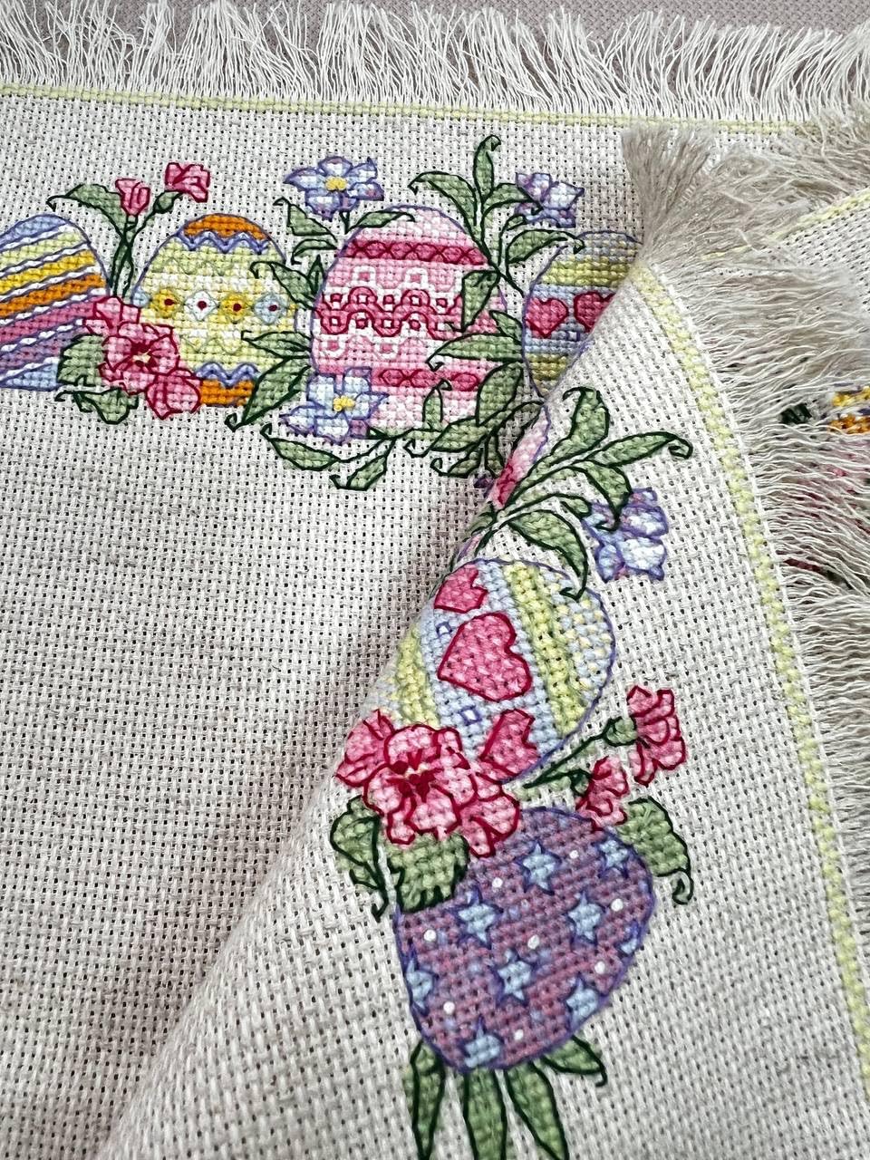 RIOLIS - Table Topper/Pannel Easter Joy 2322, Cross Stitch Kits, Cross Stitch Kits for Beginners & Advanced, Crossstitching Kit Adult, Embroidery Counted Stitching Kit
