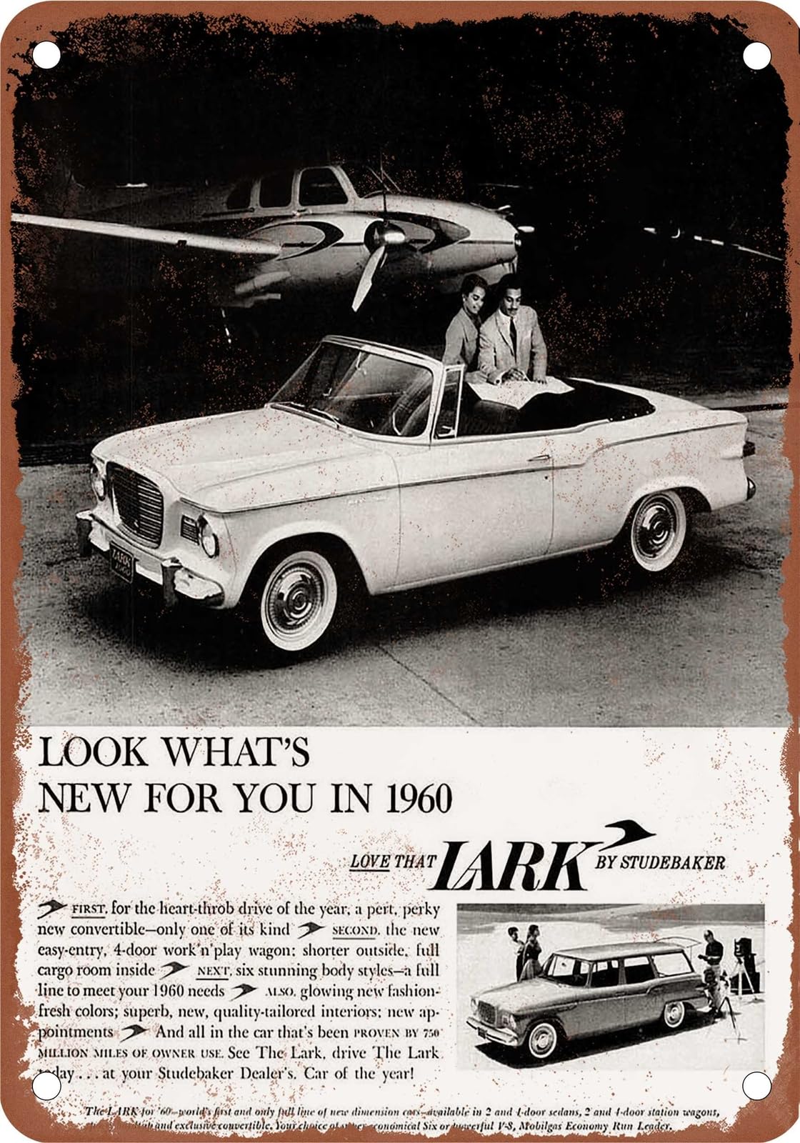 METAL SIGN - 1960 Studebaker Vintage Ad 11 - Old Retro Rusty Look home decor