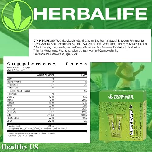 Miniatura 3 de Herbalife Nutrition LIFTOFF Energy Stick Packs - Limón-Limón Blast - Bebida instantánea para un impulso natural de energía, despeja la mente, mejora
