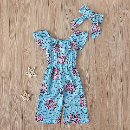 Miniatura 3 de Enterizo Dashiki con hombros descubiertos y diadema para niñas africanas de 18 meses (azul, 3-6 meses), Azul