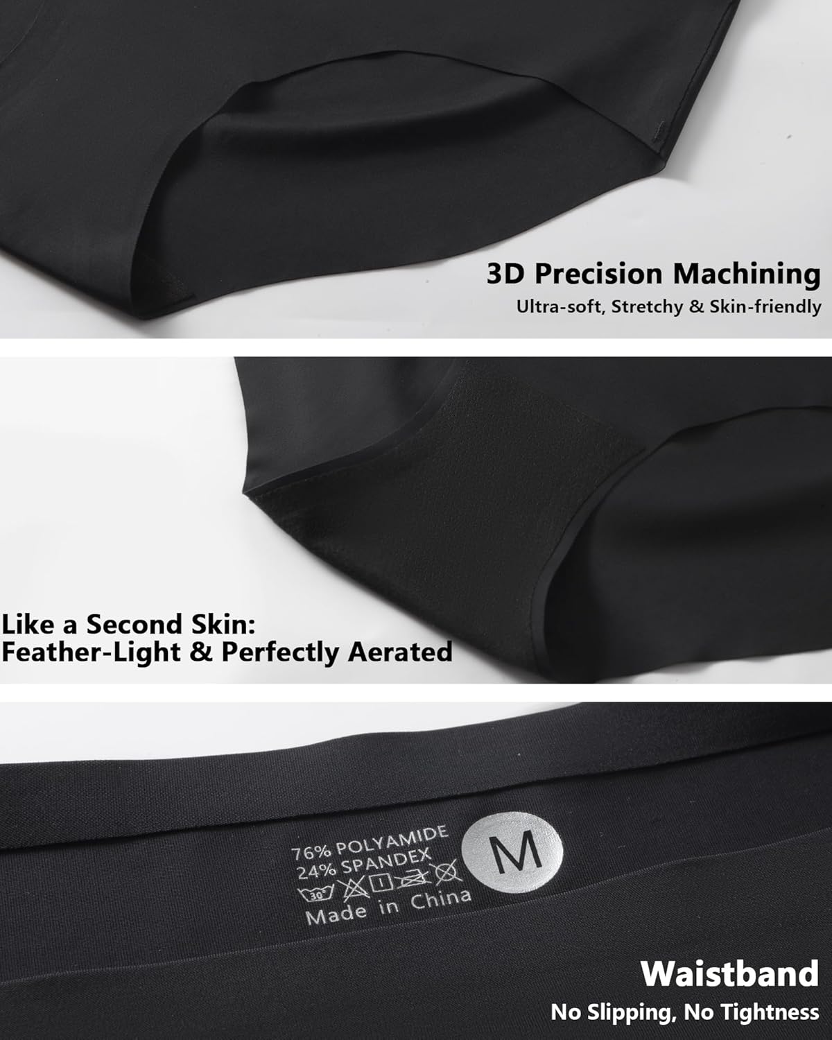 Womens Seamless High-Waisted Briefs No Show Underwear, Tagless Moisture Wicking, Full Coverage Ladies Panties 5 Pack - Image 4