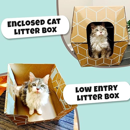 Miniatura 8 de Cats Desire - 4 bandejas, cajas de arena desechables para gatos - Caja de arena, se adapta a gatos grandes - Caja de arena para gatos resistente al